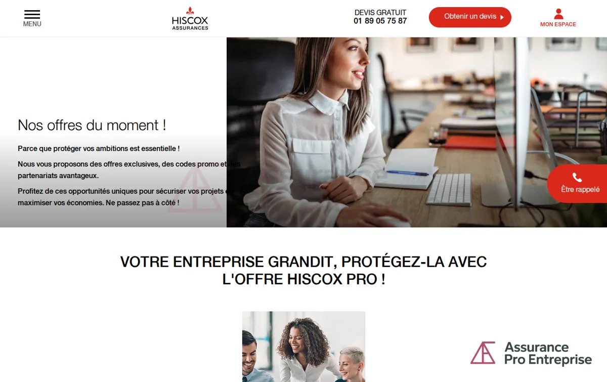 Capture : Nos offres du moment ! | Hiscox France